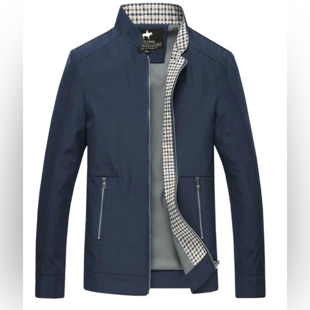 Men's West Louis Size Large Navy Business Man Spring Light Zip Jacket